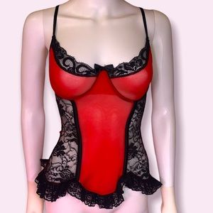 Valentine’s Day corset lace red black size S